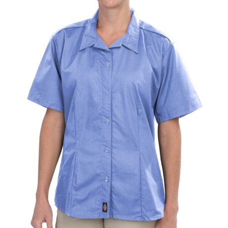 62%OFF 女性のワークシャツ ディッキーズ汚れにくいポプリンワークシャツ - 半袖（女性用） Dickies Stain-Resistant Poplin Work Shirt - Short Sleeve (For Women)